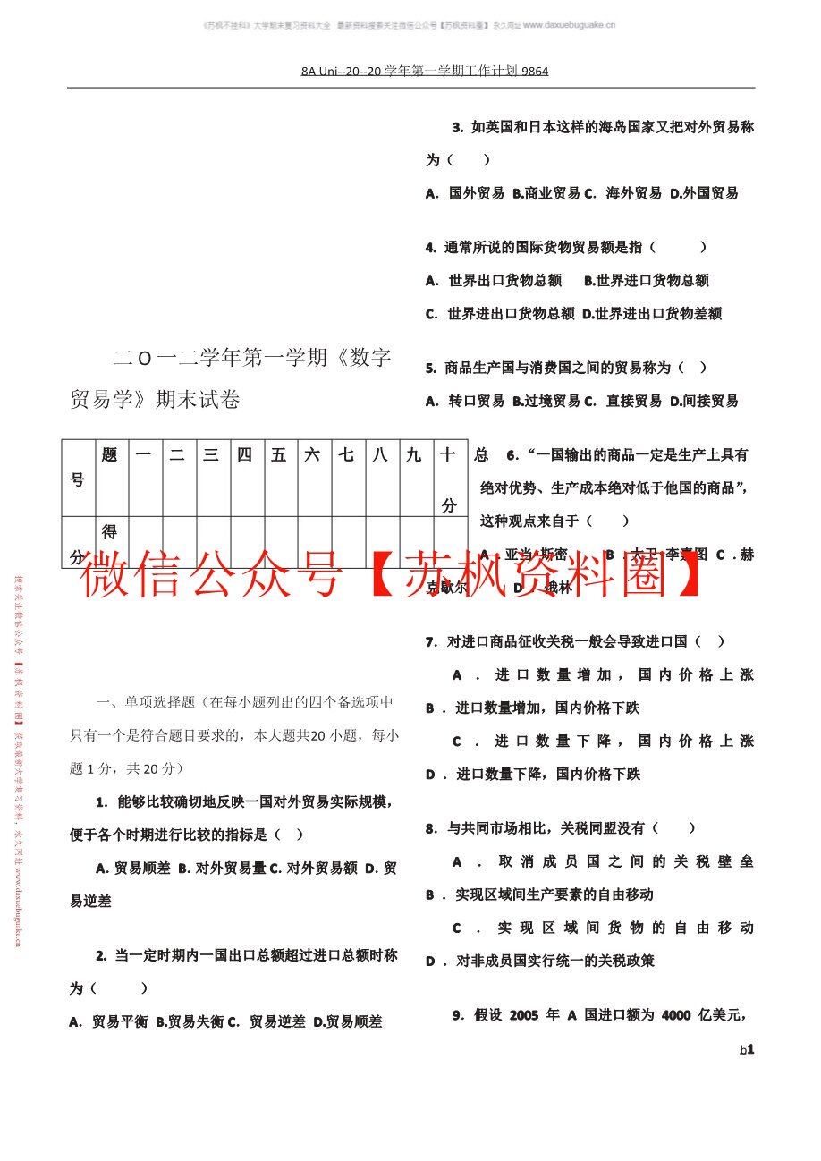 数字贸易学